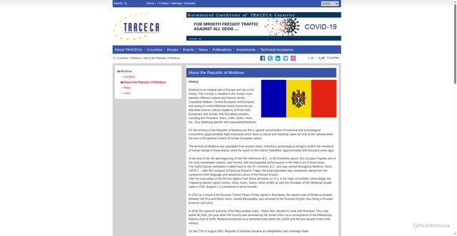 Security scan screenshot of https://traceca-org.org/ge/countries/moldova/about-the-republic-of-moldova/