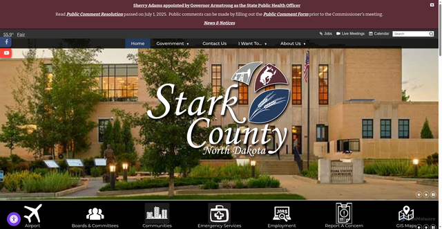 Security scan screenshot of https://www.starkcountynd.gov/
