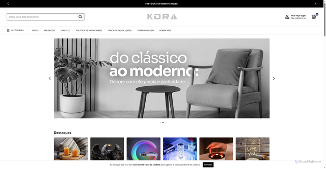 Security scan screenshot of https://korabrasil.com.br/