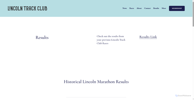 Security scan screenshot of https://www.lincolnrun.org/results