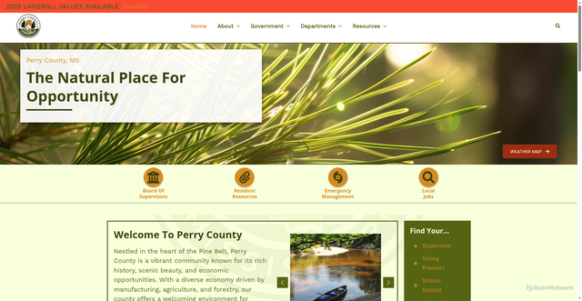Security scan screenshot of https://perrycountyms.gov/