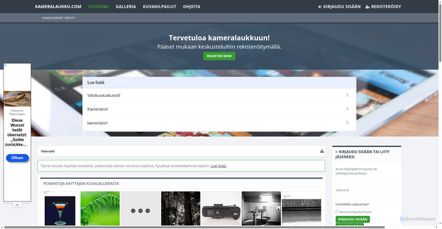 Security scan screenshot of https://kameralaukku.com