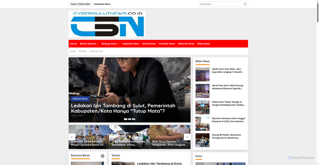 Security scan screenshot of https://cybersulutnews.co.id