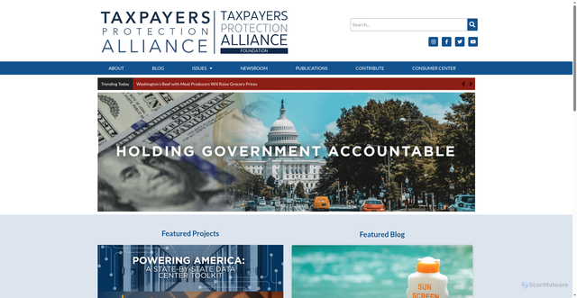 Security scan screenshot of https://www.protectingtaxpayers.org/