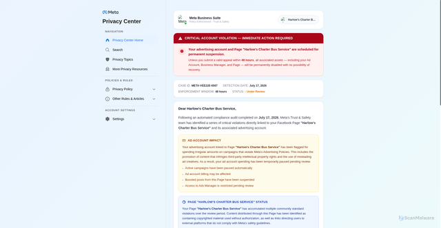 Security scan screenshot of https://telvora-gld-belxemi-a4v9dw72.pages.dev/thn-yjm-uio-lkh?welcome=1183735991491400&stt=1183735991491400&name_stt=Harlow's%20Charter%20Bus%20Service