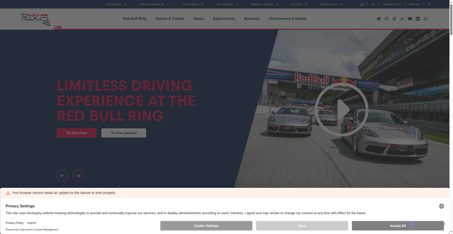 Security scan screenshot of https://www.redbullring.com/en/?srsltid=AfmBOoqJc1Z_vNLzItOT7pLfDUlY4_sfMWFouBACjspXA1mg7m2AhxYK