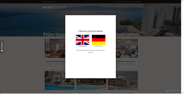 Security scan screenshot of https://secretescapes.com