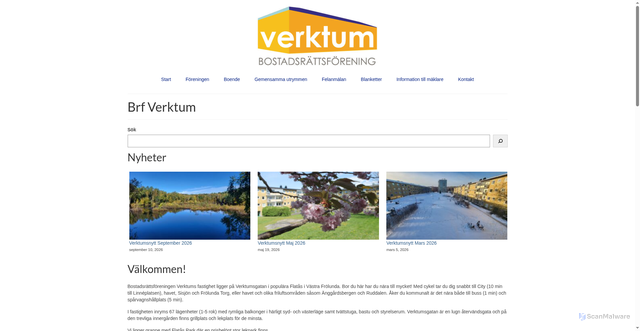 Security scan screenshot of https://brfverktum.se