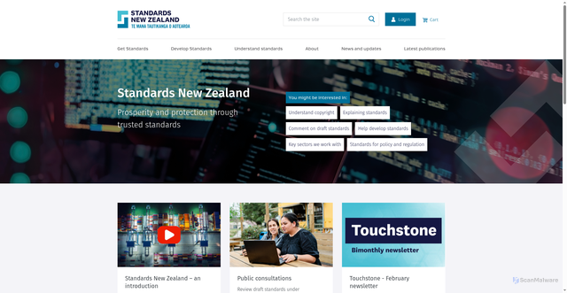 Security scan screenshot of https://www.standards.govt.nz/