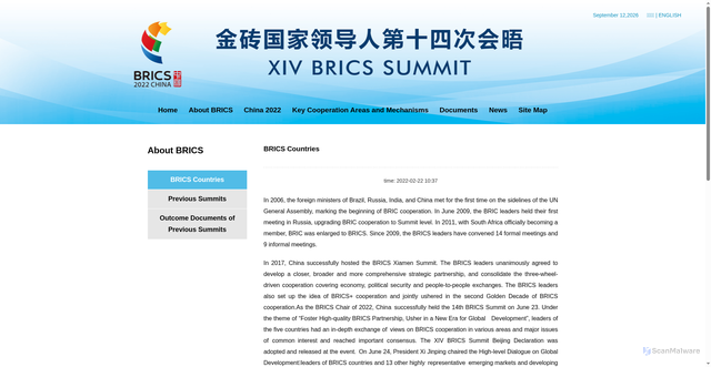 Security scan screenshot of https://brics2022.mfa.gov.cn/eng/gyjzgj/