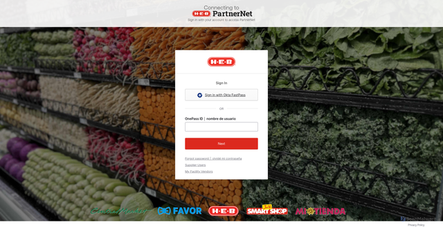 Security scan screenshot of https://pn.heb.com
