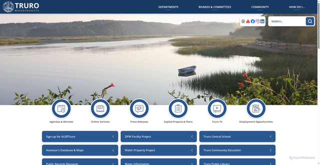 Security scan screenshot of https://truro-ma.gov/