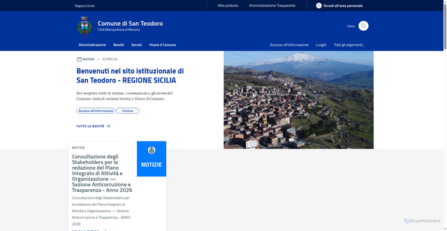 Security scan screenshot of https://www.comune.santeodoro.me.it
