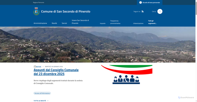 Security scan screenshot of https://www.comune.sansecondodipinerolo.to.it/