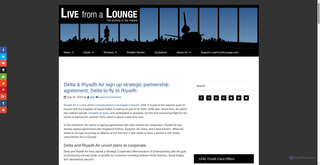 Security scan screenshot of https://livefromalounge.com/delta-delta-to-fly-to-riyadh/
