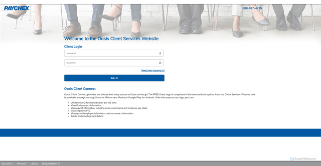 Security scan screenshot of https://oasisassistant.com