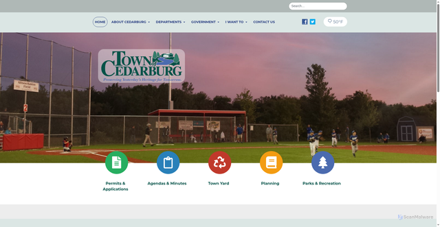 Security scan screenshot of https://www.townofcedarburgwi.gov/
