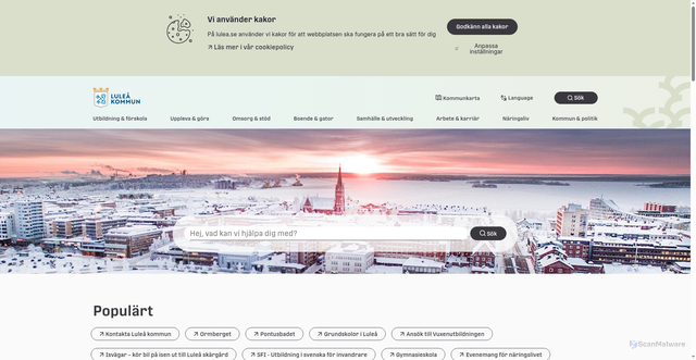 Security scan screenshot of https://www.lulea.se/