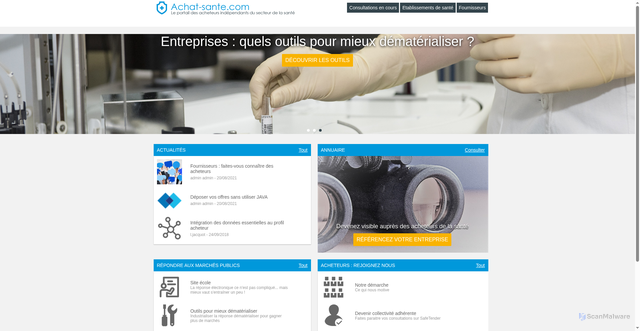 Security scan screenshot of https://www.achat-sante.com