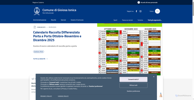 Security scan screenshot of https://www.comune.gioiosaionica.rc.it/