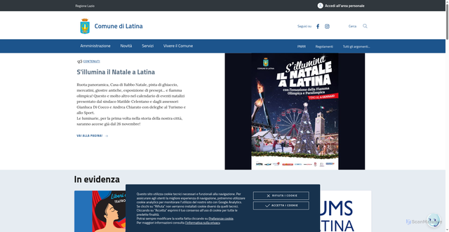 Security scan screenshot of https://www.comune.latina.it/