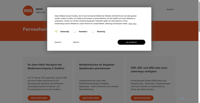 Security scan screenshot of https://www.ras.bz.it/de/