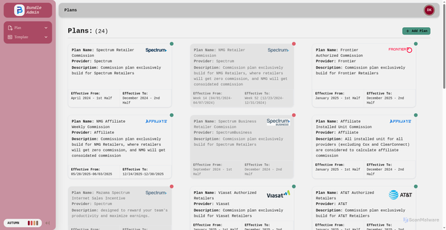 Security scan screenshot of https://bundle-admin.vercel.app/plans