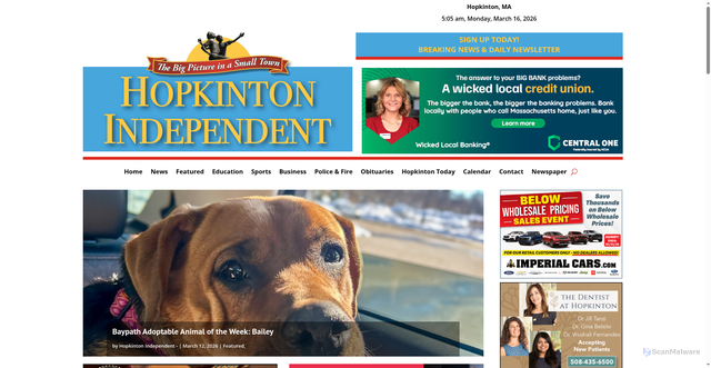 Security scan screenshot of https://hopkintonindependent.com