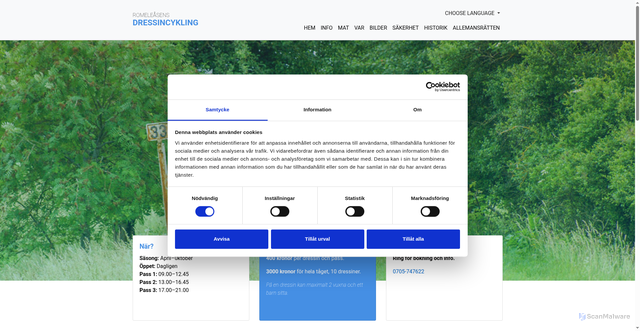 Security scan screenshot of https://dressincykling.se