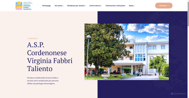 Security scan screenshot of https://www.aspcordenonese.it/