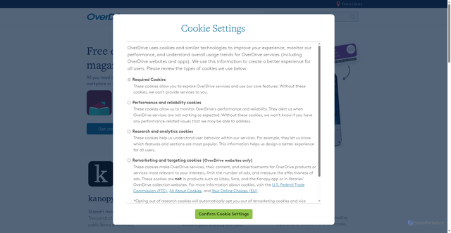 Security scan screenshot of https://bflat.read.libbyshelf.com