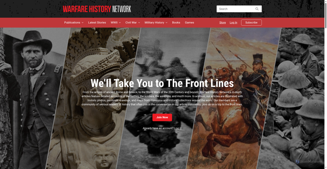Security scan screenshot of https://warfarehistorynetwork.com