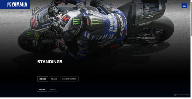 Security scan screenshot of https://www.yamaha-motogp.com/motogp-season/standings