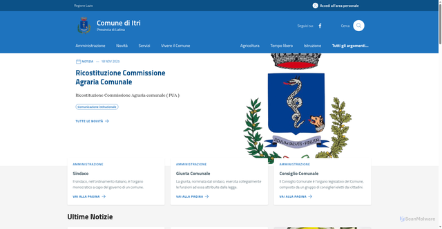 Security scan screenshot of https://comune.itri.lt.it/
