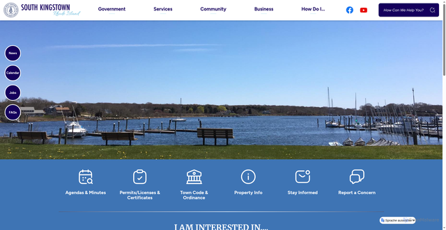 Security scan screenshot of https://southkingstownri.gov/