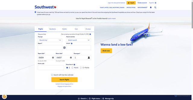Security scan screenshot of https://mobile.southwest.com