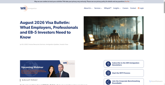 Security scan screenshot of https://wolfsdorf.com/august-2026-visa-bulletin-what-employers-professionals-and-eb-5-investors-need-to-know/