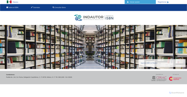 Security scan screenshot of https://isbnmexico.indautor.cerlalc.org
