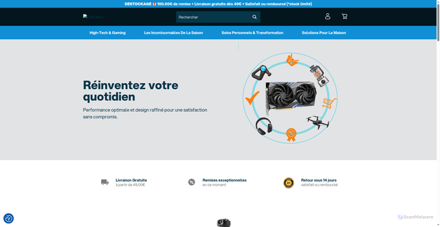 Security scan screenshot of https://www.click-tech.fr