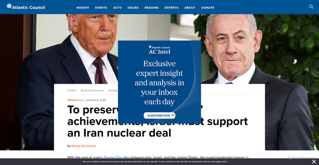 Security scan screenshot of https://www.atlanticcouncil.org/blogs/menasource/to-preserve-rising-lions-achievements-israel-must-support-an-iran-nuclear-deal/