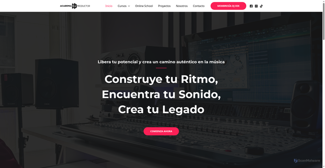 Security scan screenshot of http://academiadjproductor.com/