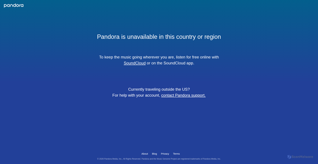 Security scan screenshot of https://www-a.pandora.com