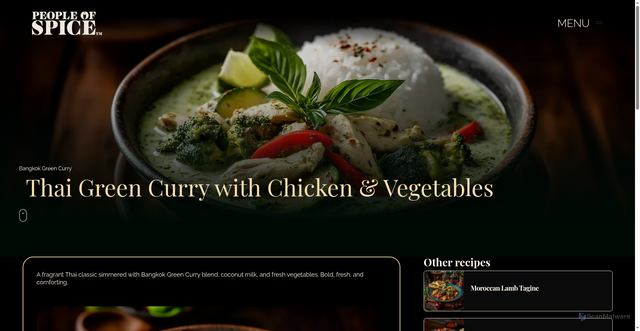 Security scan screenshot of https://peopleofspice-pages.pages.dev/recipes/thai-green-curry-with-chicken-and-vegetables.html