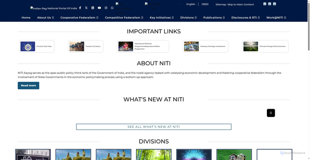 Security scan screenshot of https://niti.gov.in/