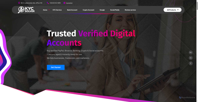 Security scan screenshot of http://kycsolver.com/