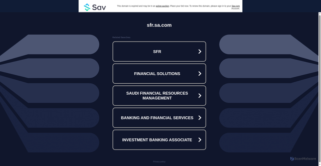 Security scan screenshot of http://www.sfr.sa.com/