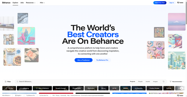 Security scan screenshot of https://behance.net