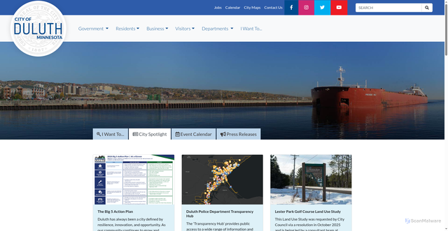 Security scan screenshot of https://duluthmn.gov