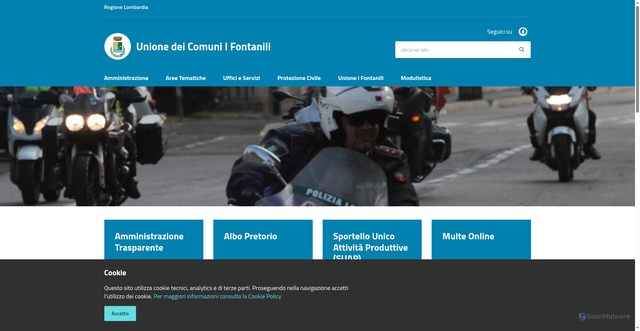 Security scan screenshot of https://www.unioneifontanili.it/it