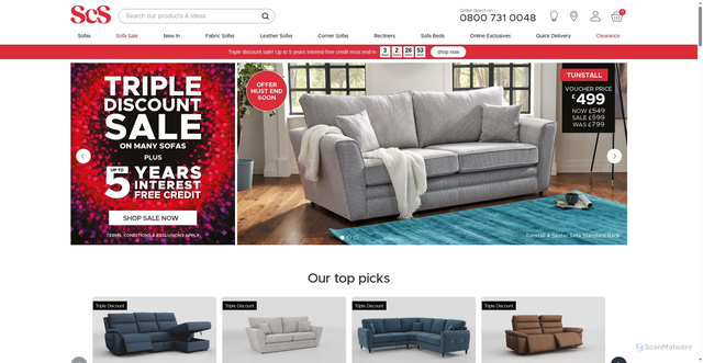 Security scan screenshot of https://www.scs.co.uk